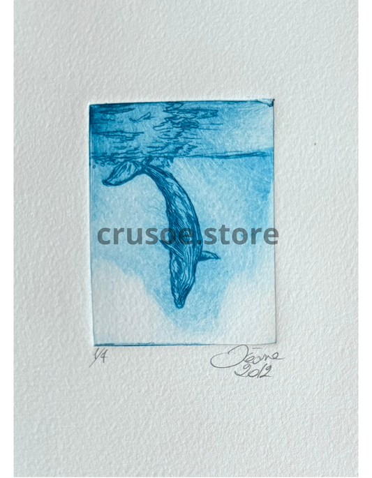 Gravure - Baleine qui sonde